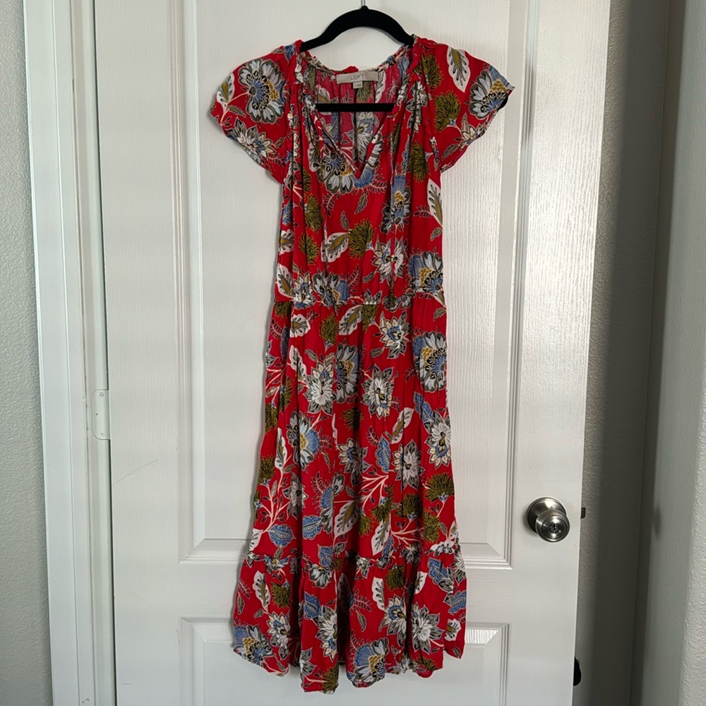 Flowy paisley red dress